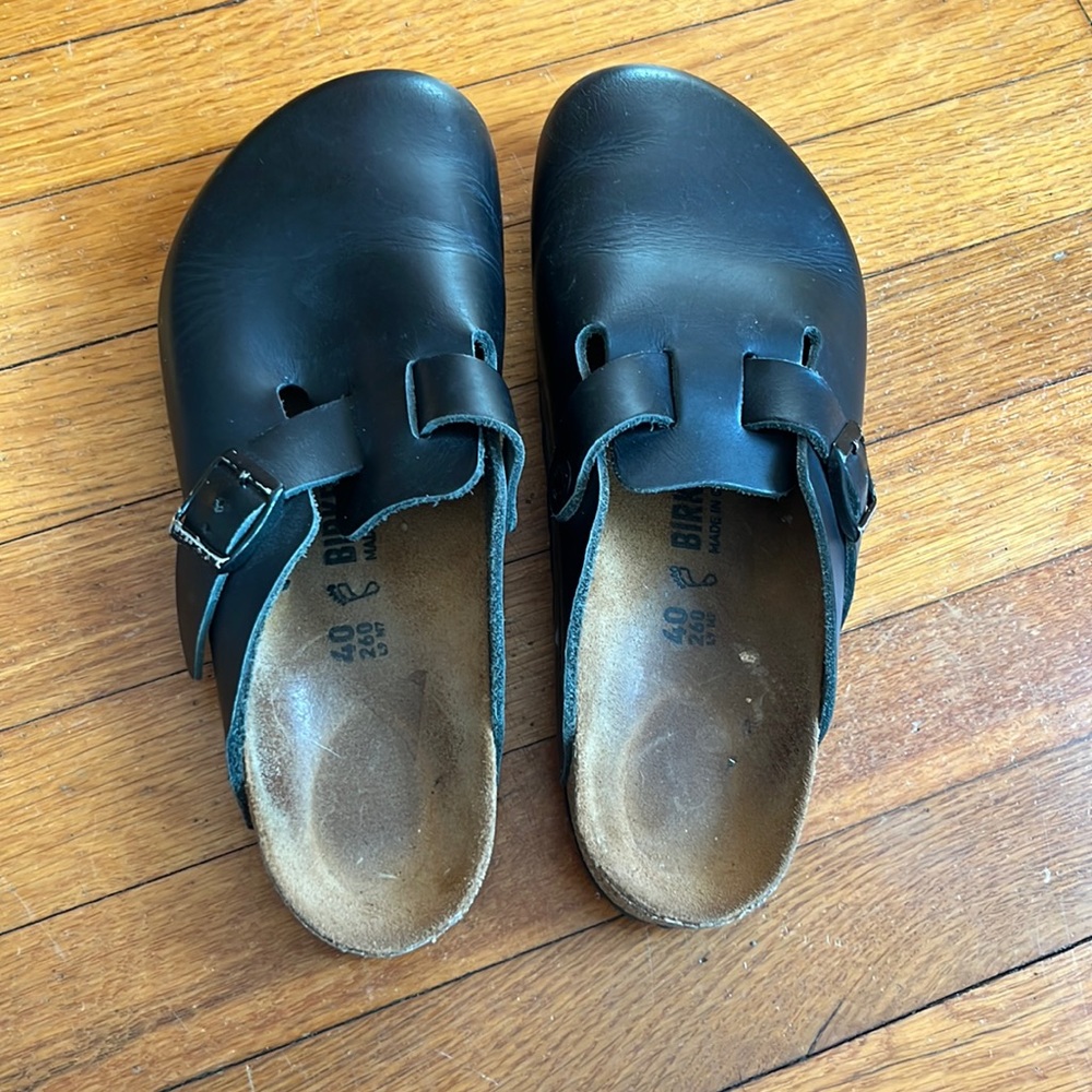 Birkenstock leather clogs black size 40